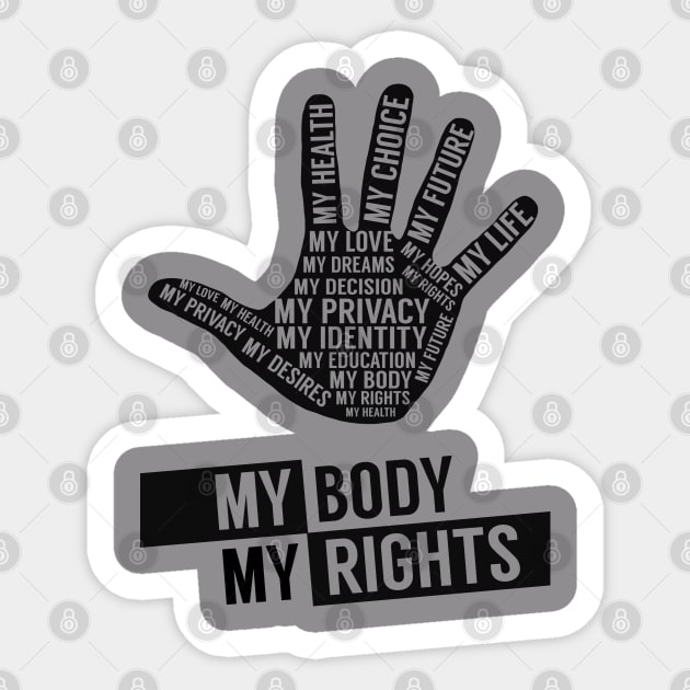 My Body My Rights Sticker by TeeTee Shopping Time